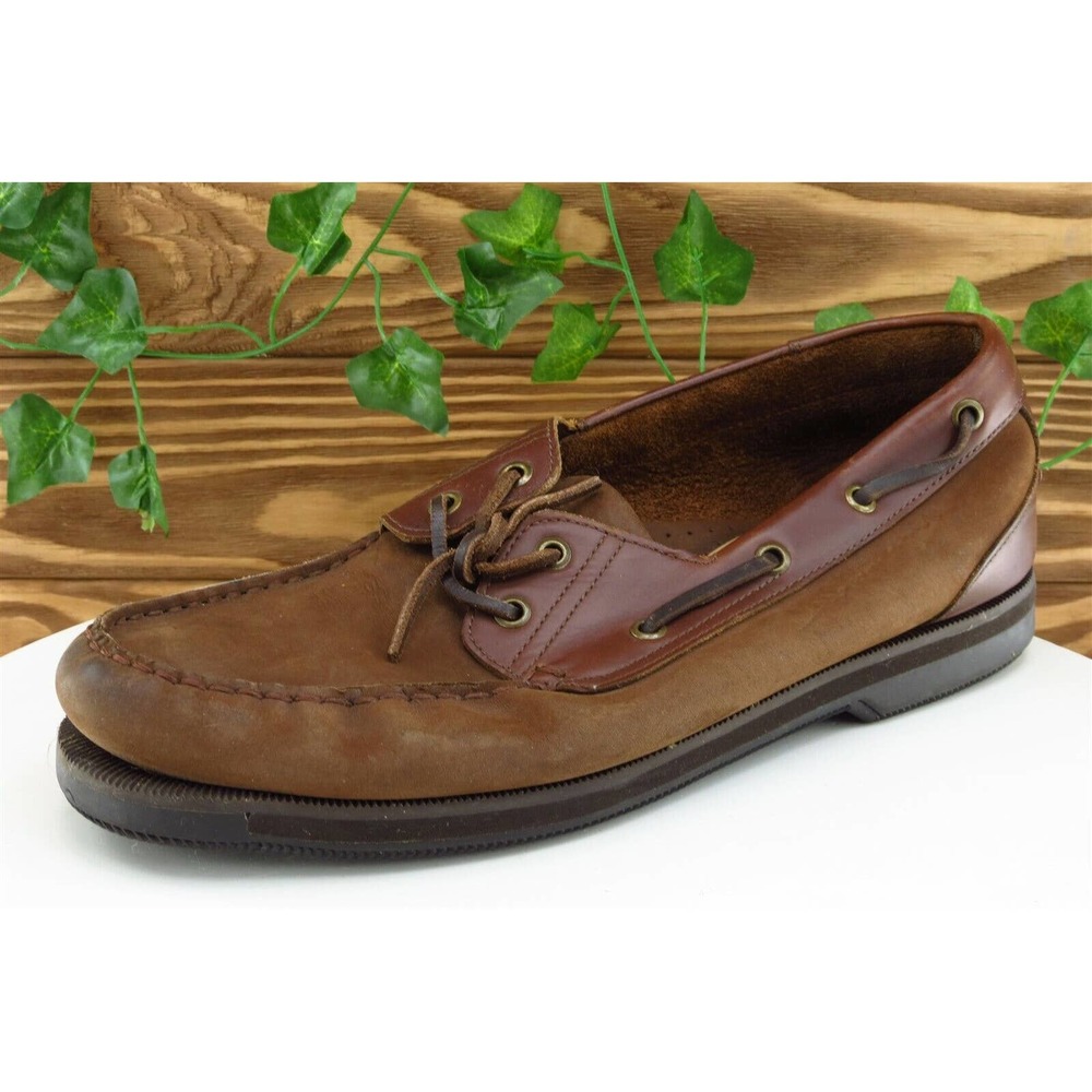 Alpine Design Shoes Sz 10‎ D Brown Boat Shoe Leather Men Cutter